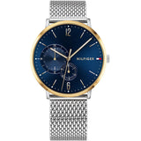 Tommy Hilfiger Watch TH.354.1.20.2457 For Men Brooklyn 1791505 With Blue dial Metal Mesh belt with Silver color