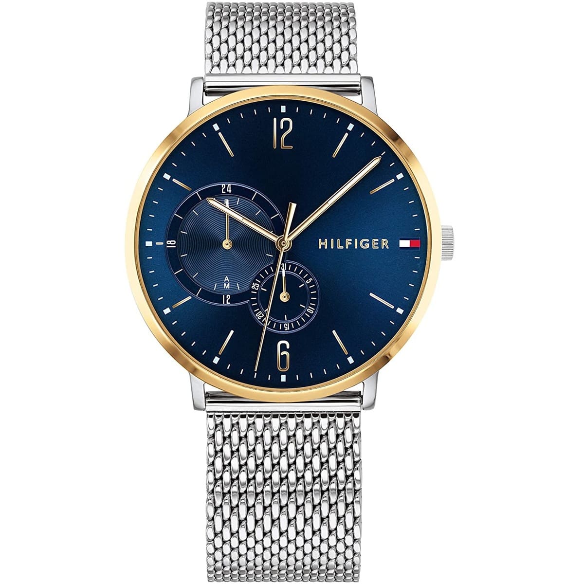 Tommy Hilfiger Watch TH.354.1.20.2457 For Men Brooklyn 1791505 With Blue dial Metal Mesh belt with Silver color