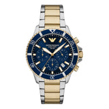 Emporio Armani World Explorer Solar-Powered Chronograph Two-Tone 43mm Men's Watch - AR11740