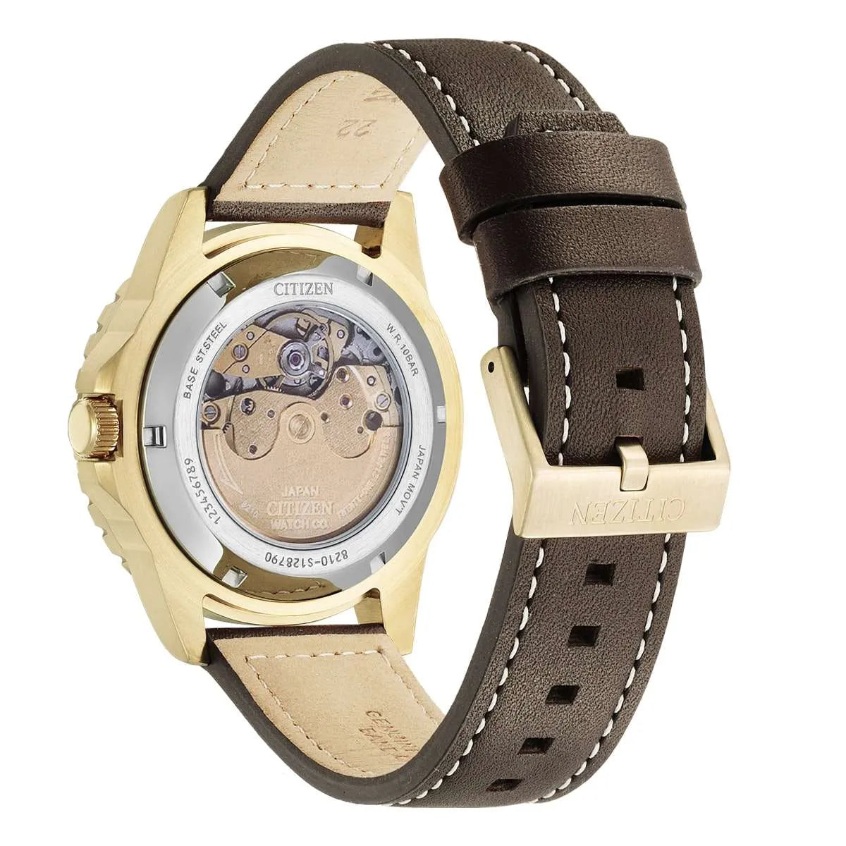 Men's Citizen Automatic Rose Gold Diver's Style Green Dial Watch - NJ0173-18X