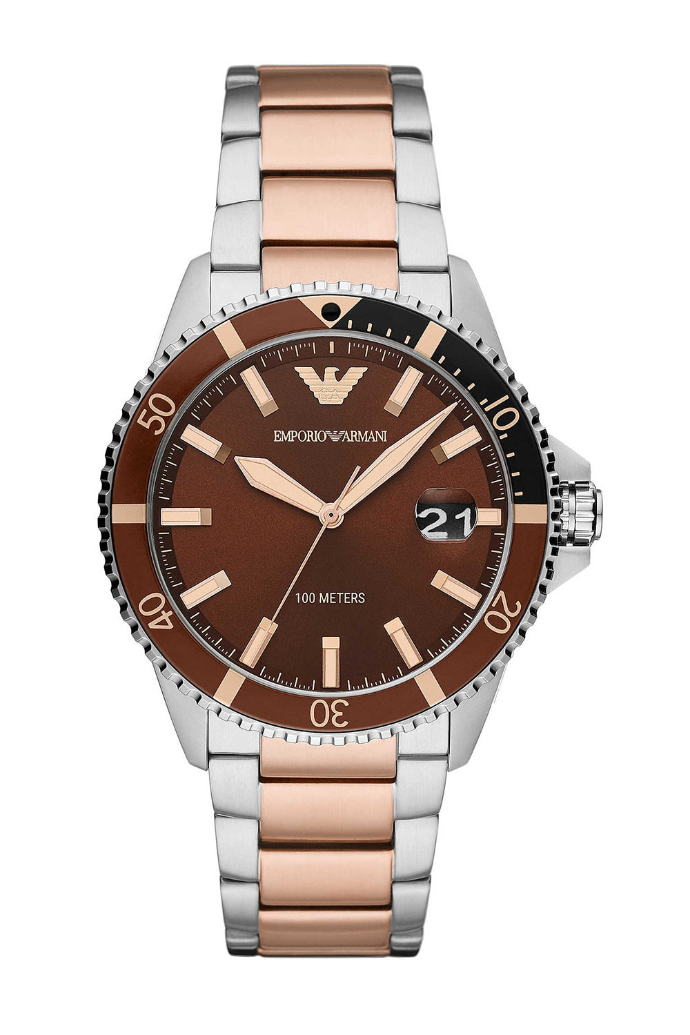 Emporio Armani Men's Diver Two Tone Rose Gold Watch- AR11340