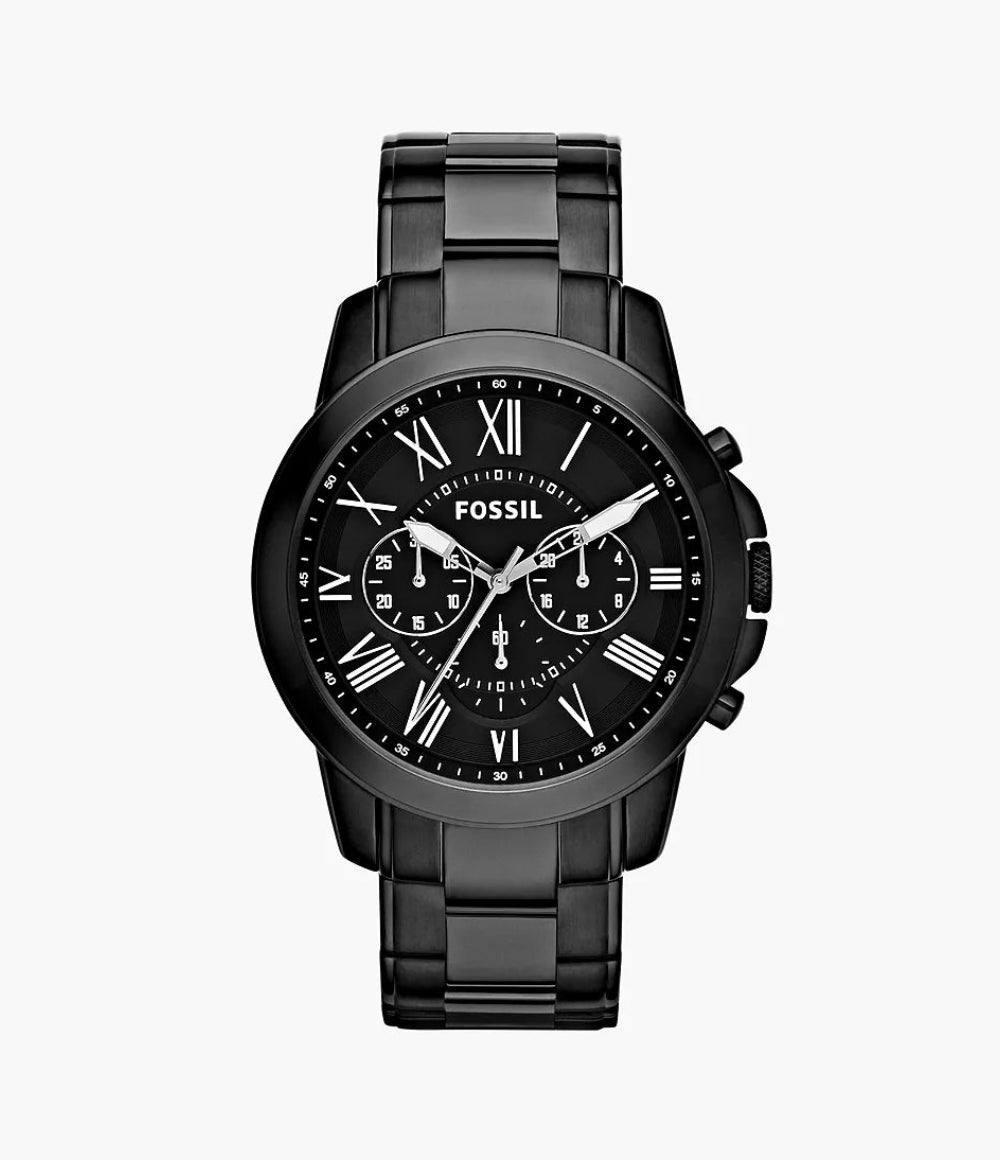 Grant Chronograph Black Stainless Steel Watch-FS4832