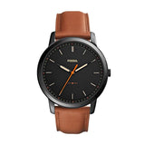 Minimalist 44mm Three-Hand Light Brown Leather Watch-FS5305