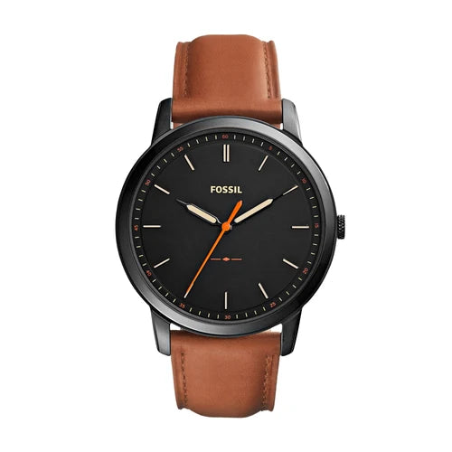 Minimalist 44mm Three-Hand Light Brown Leather Watch-FS5305