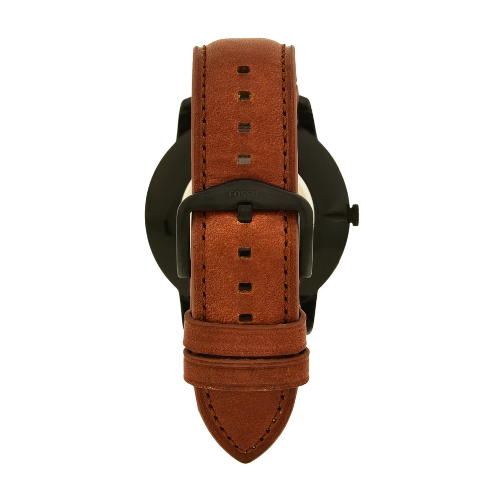 Minimalist 44mm Three-Hand Light Brown Leather Watch-FS5305