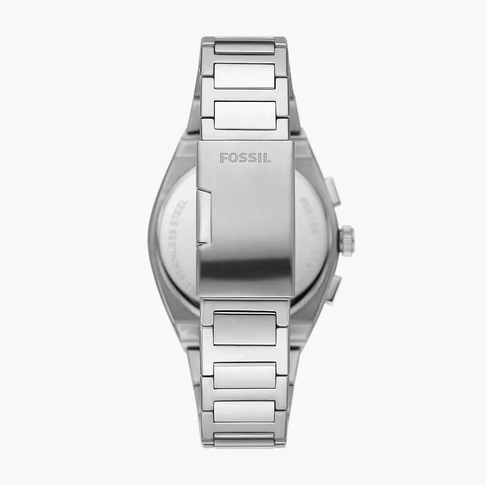 Fossil Everett Chronograph Green Dial Silver Steel Strap Watch for Men - FS5964