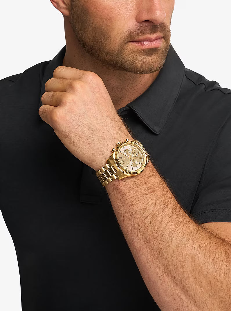 Michael Kors Lexington 44MM Chronograph Golden Watch - MK8494