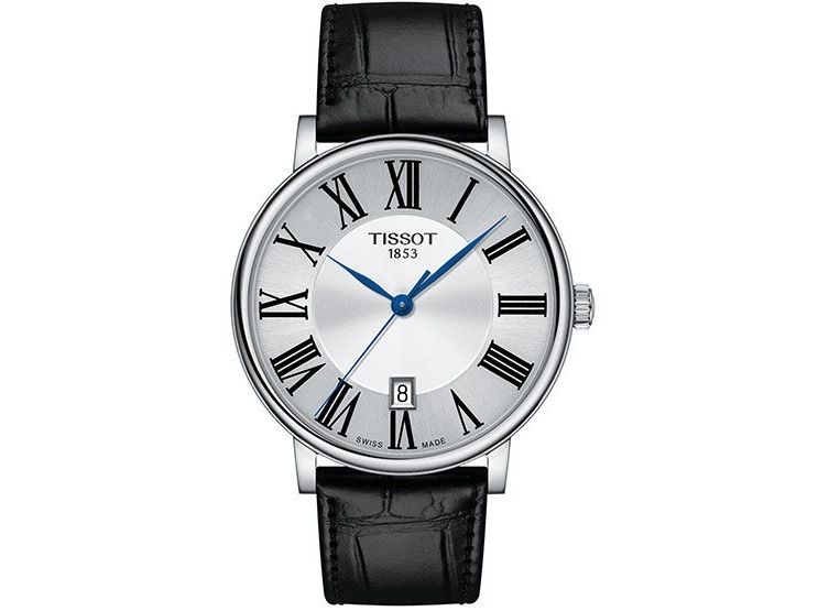 Tissot Carson Premium Silver Dial Black Leather Strap Watch For Men - T122.410.16.033.00