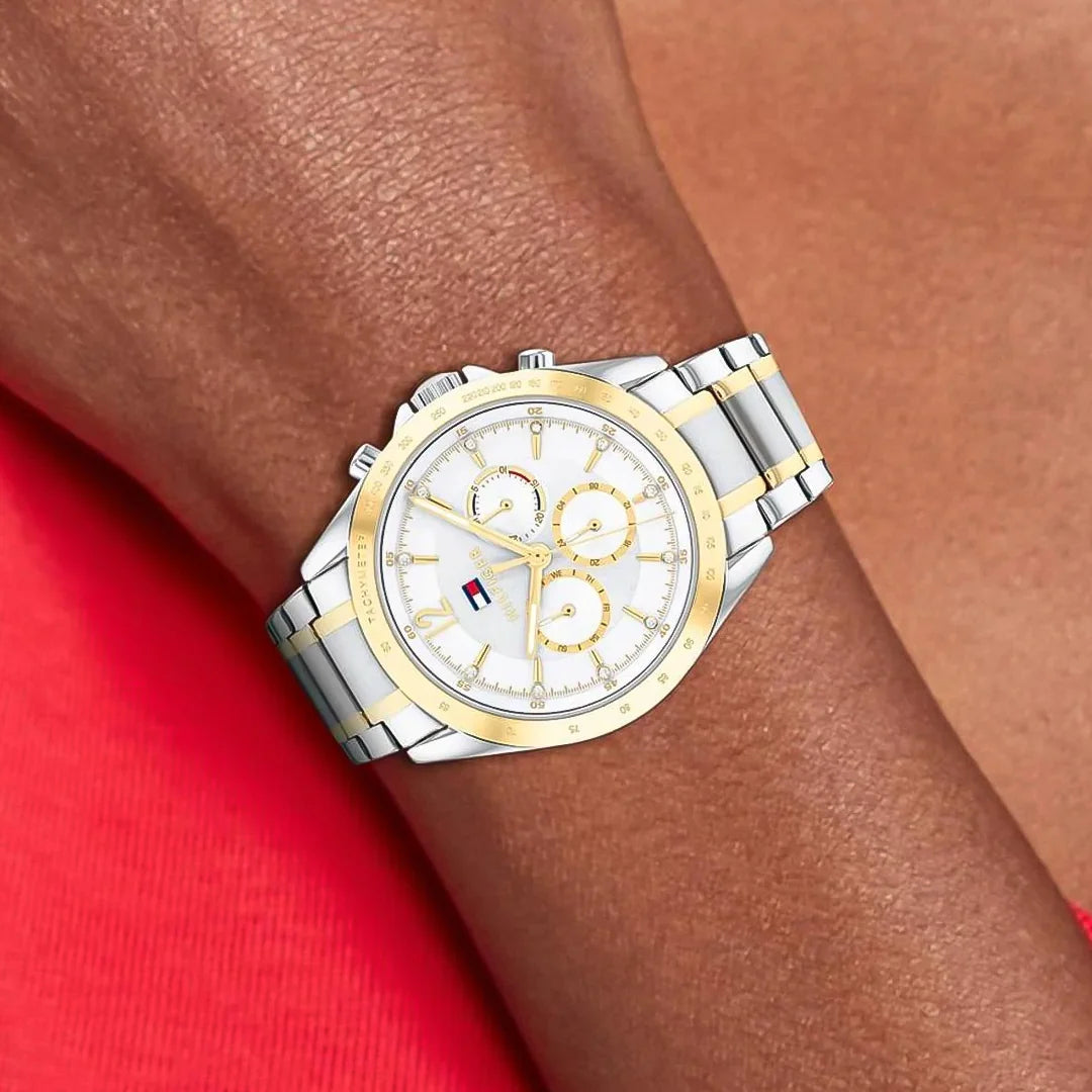 Tommy Hilfiger Two-Tone Steel Silver White Dial Multi-function Women's Watch - 1782555