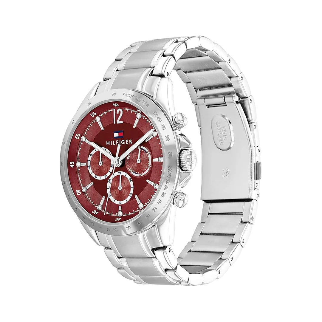 Tommy Hilfiger Multifunction Maroon Dial Ladies Watch-1782559