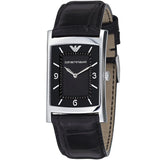 NIB Emporio Armani Classic Quartz Men's Black Leather Watch - AR0147