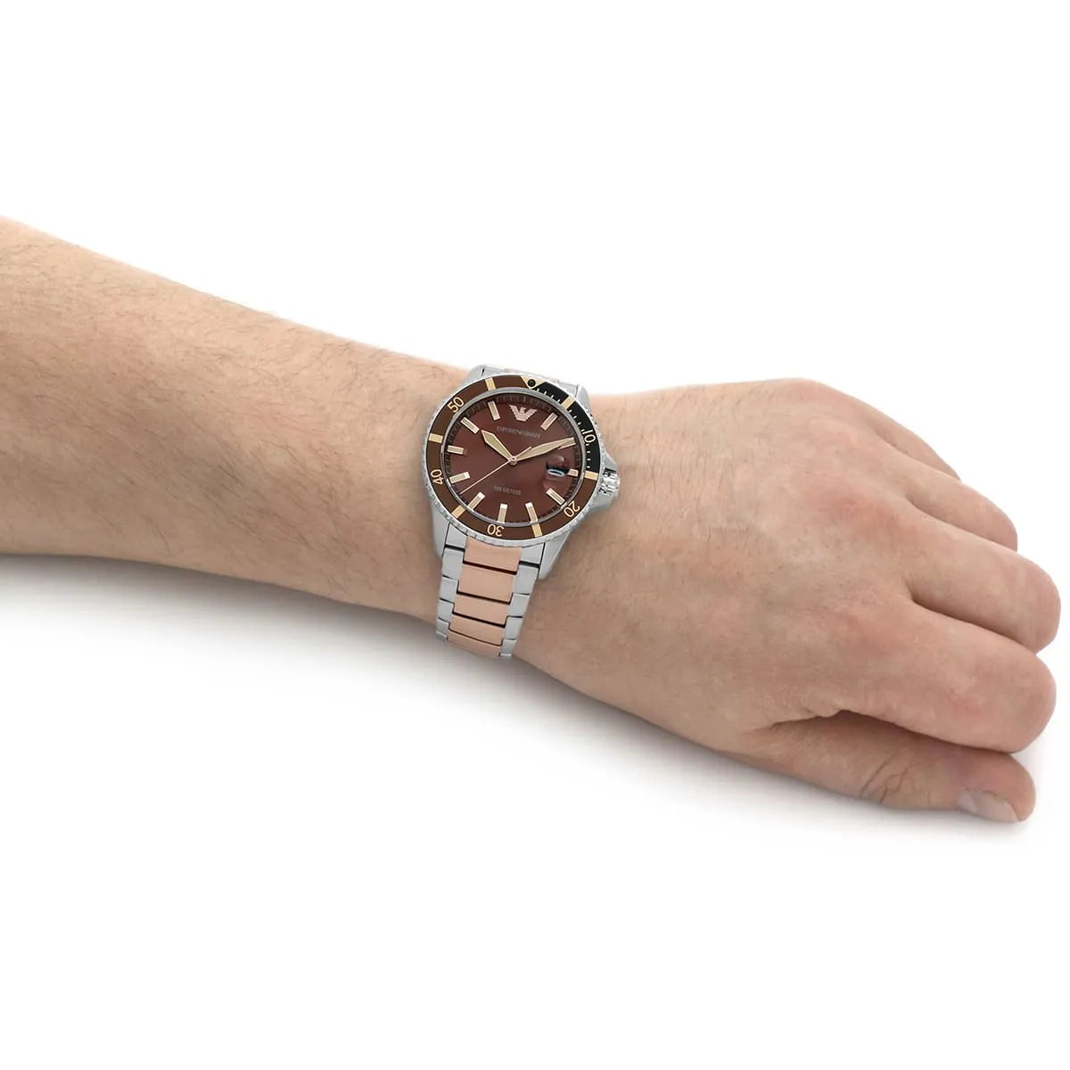 Emporio Armani Men's Diver Two Tone Rose Gold Watch- AR11340