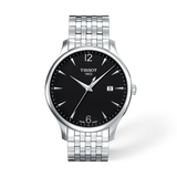Tissot T Classic Tradition Black Dial Silver Steel Strap Watch For Men - T063.610.11.057.00