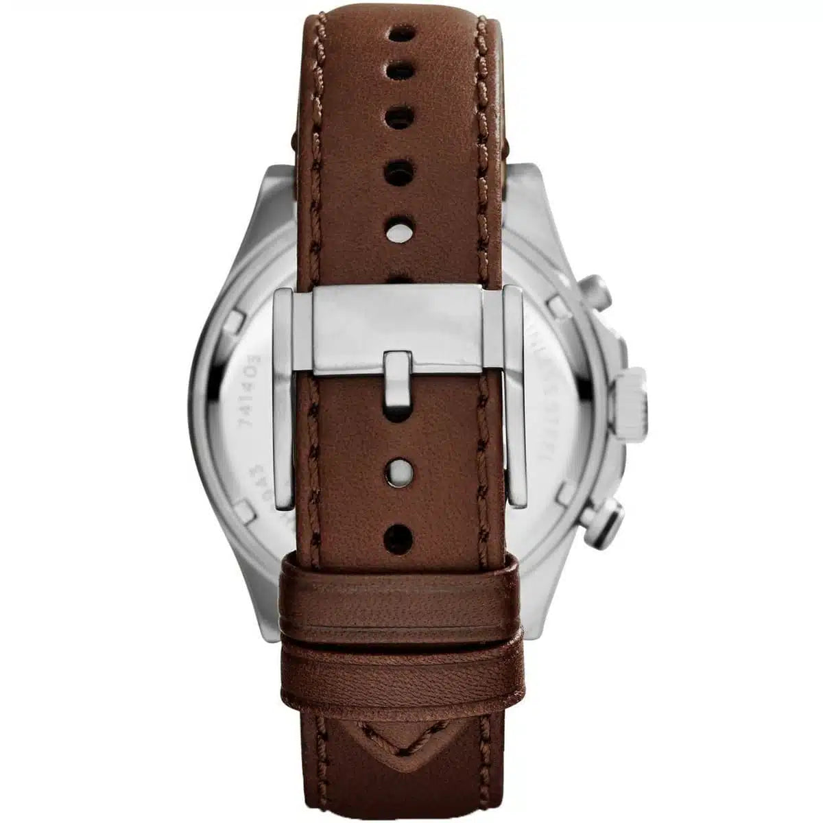 Fossil Watch For Men Wakefield with white dial Leather belt with brown color-CH2943