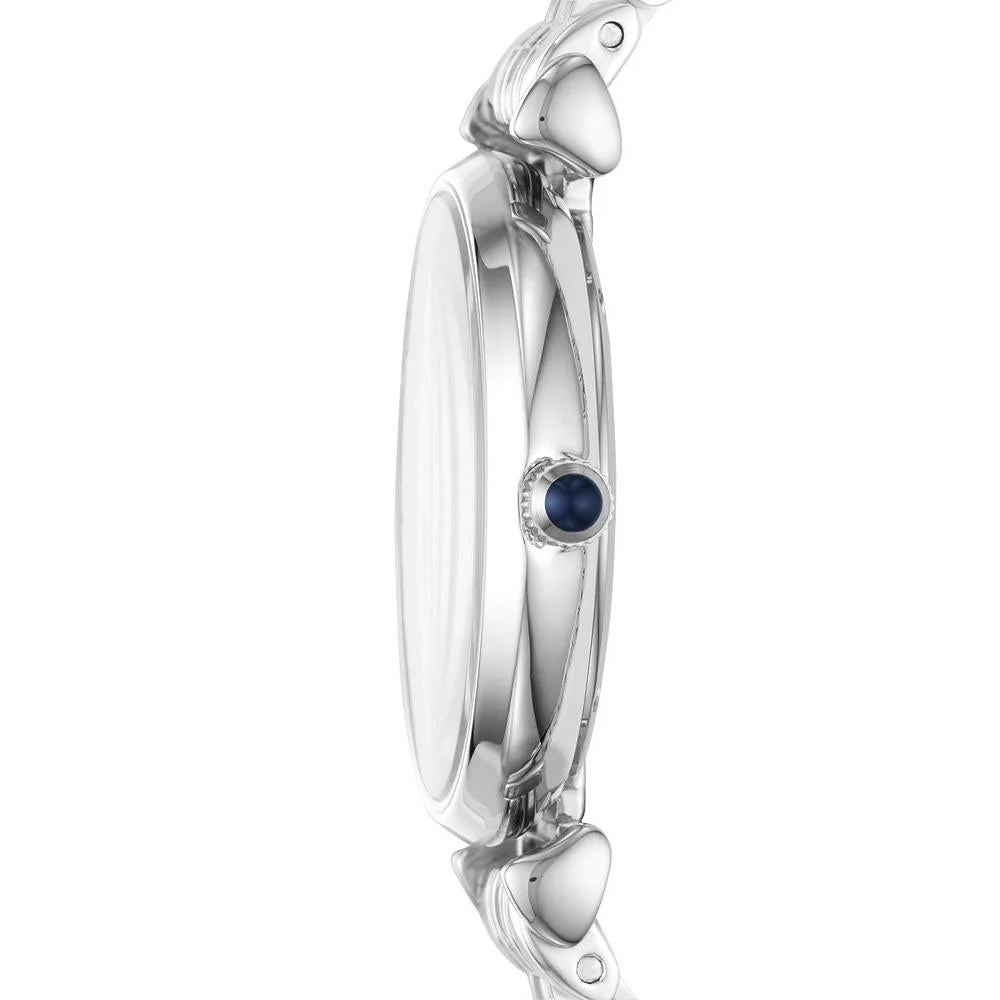 Emporio Armani Gianni T Bar Dark Blue Dial Silver Stainless Steel Watch For Women - AR11091