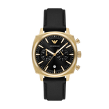 Emporio Armani Men's Chronograph Black Leather Watch - AR11690