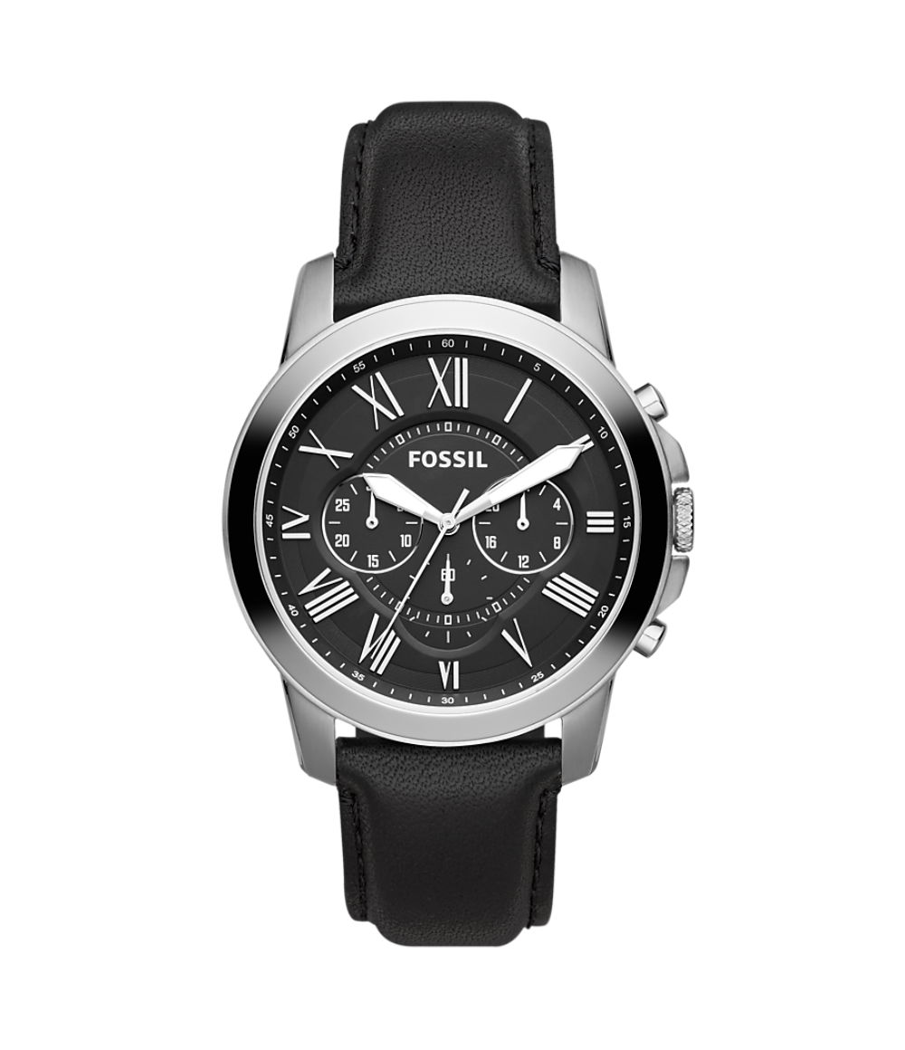 Grant Chronograph Black Leather Watch-FS4812