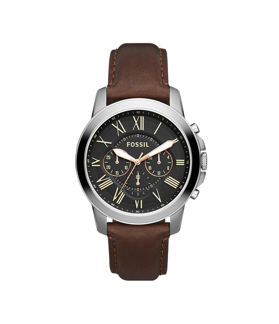 Grant Chronograph Brown Leather Watch-FS4813