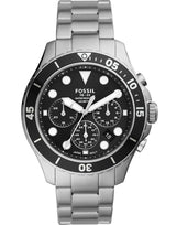 Fossil FB-03 Chronograph Black Dial Silver Steel Strap Watch for Men - FS5725