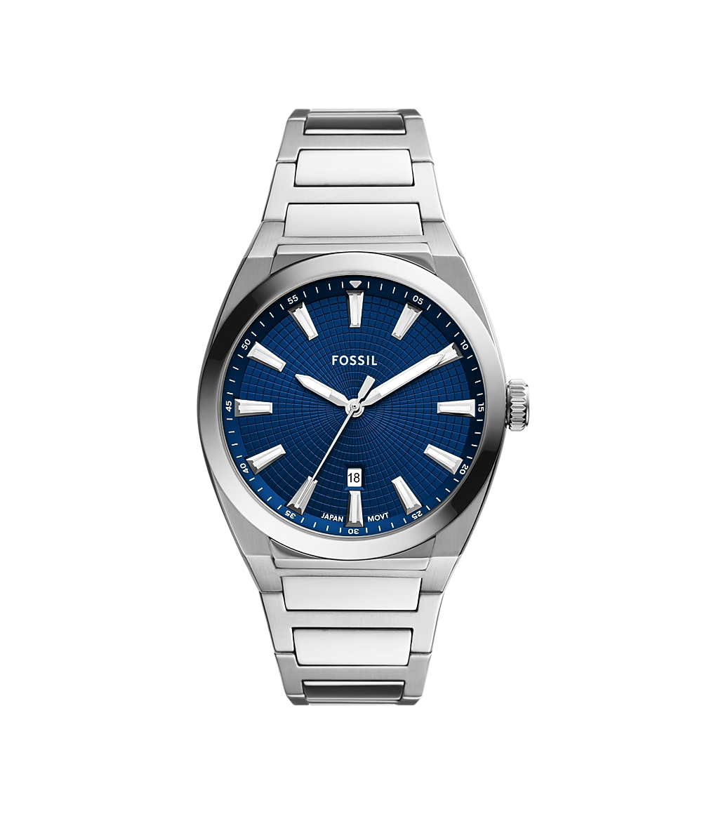 Everett 42mm Three-Hand Date Stainless Steel Watch - FS5822