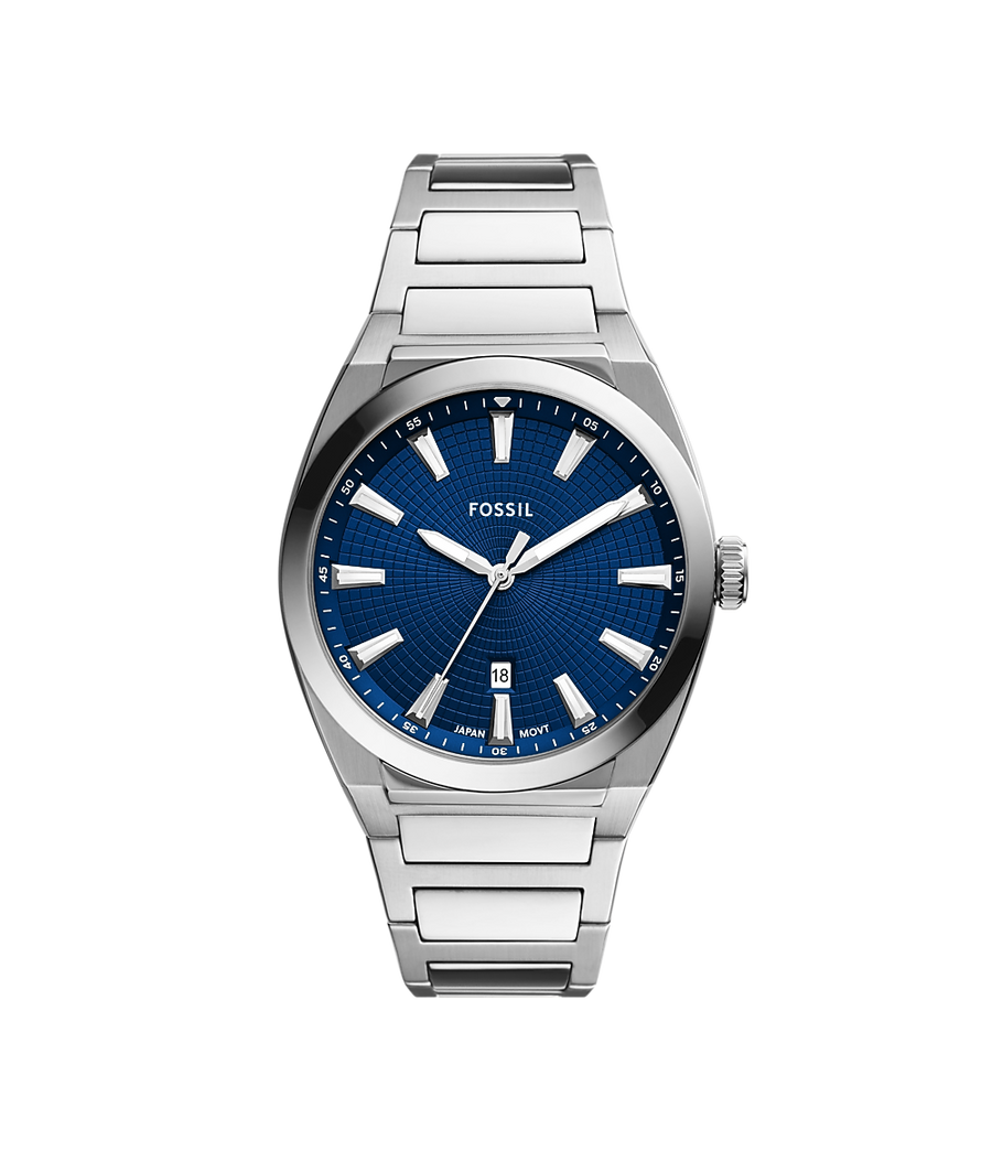 Everett 42mm Three-Hand Date Stainless Steel Watch - FS5822