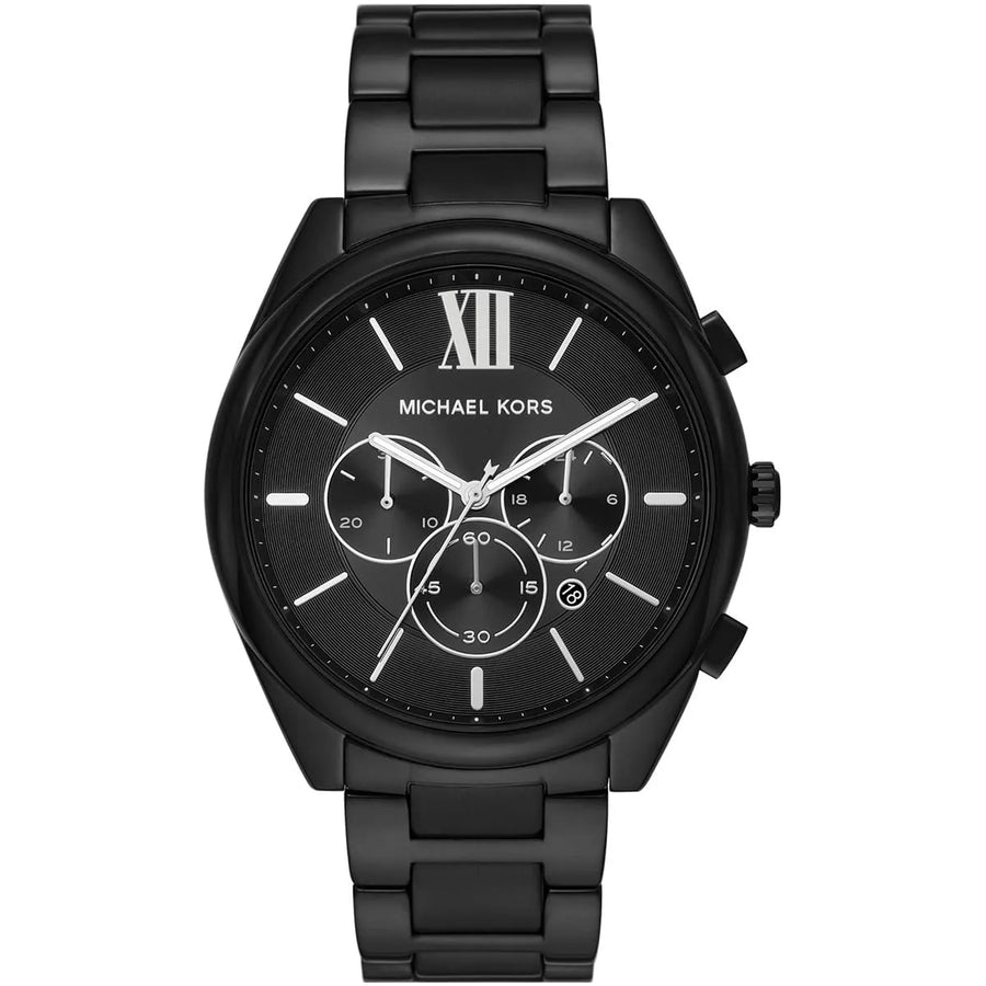 Michael Kors Watch For Men Janelle Chronograph With Black dial Stainless steel Metal belt with Black color-MK8993