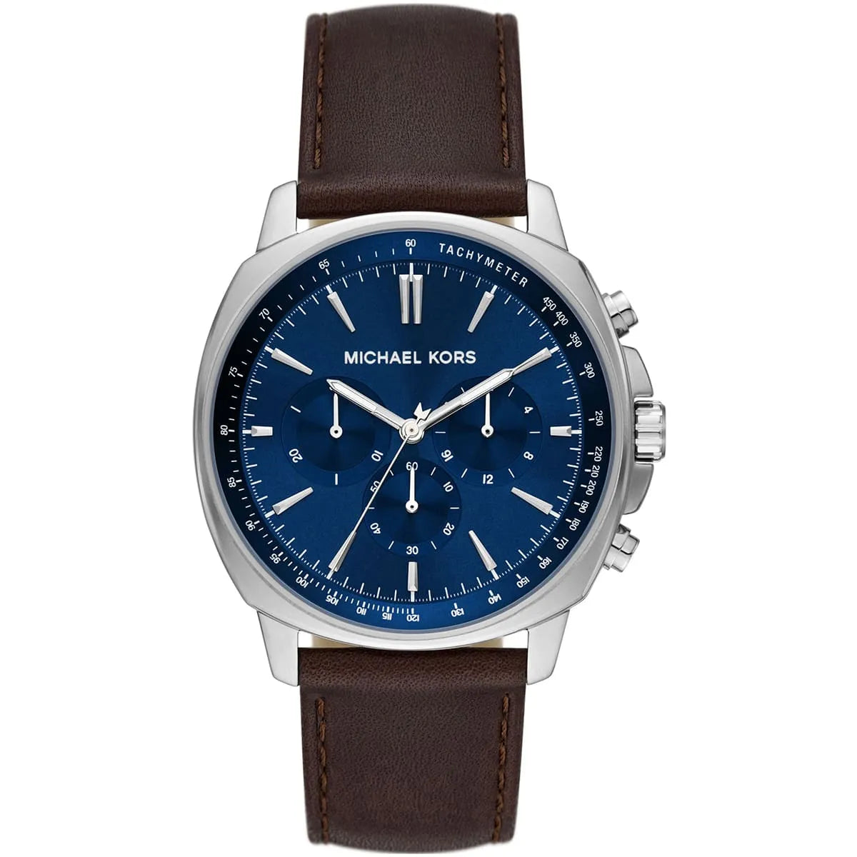 Michael Kors Sullivan Quartz Blue Dial Brown Leather Strap Watch For Men - MK8996