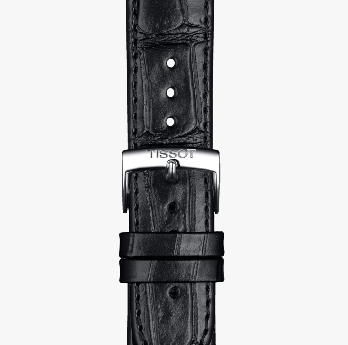 Tissot Carson Premium Silver Dial Black Leather Strap Watch For Men - T122.410.16.033.00