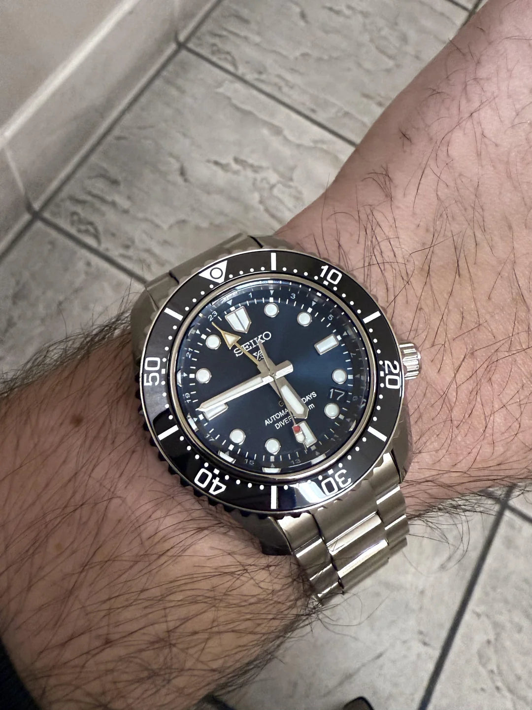 Seiko Prospex Mechanical diving watch 1968 Heritage GMT metal strap watch - SBEJ021