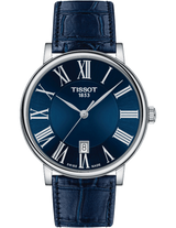 Tissot Carson Premium Blue Dial Blue Leather Strap Watch For Men - T122.410.16.043.00