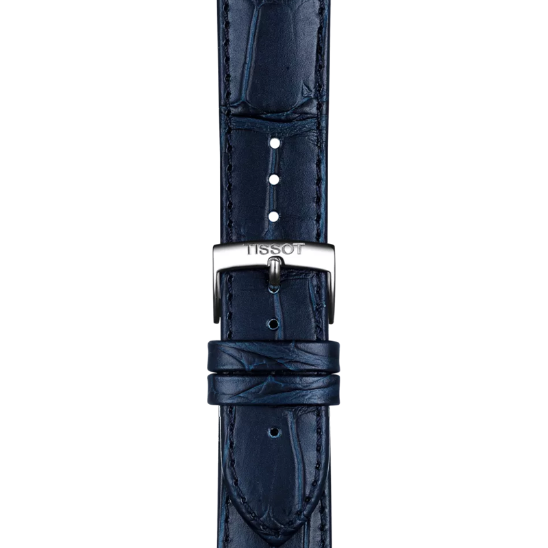 Tissot Carson Premium Blue Dial Blue Leather Strap Watch For Men - T122.410.16.043.00