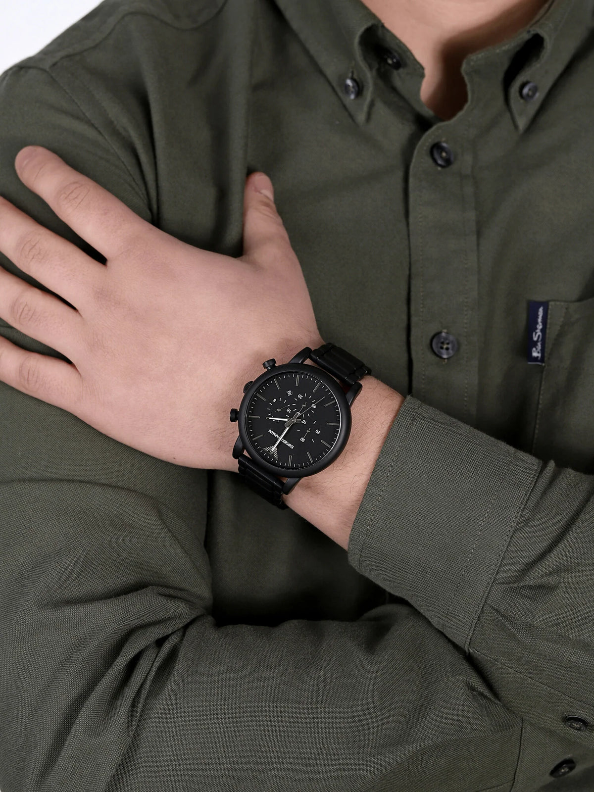 Emporio Armani Watch For Men Luigi AR1895 with black dial - AR1895